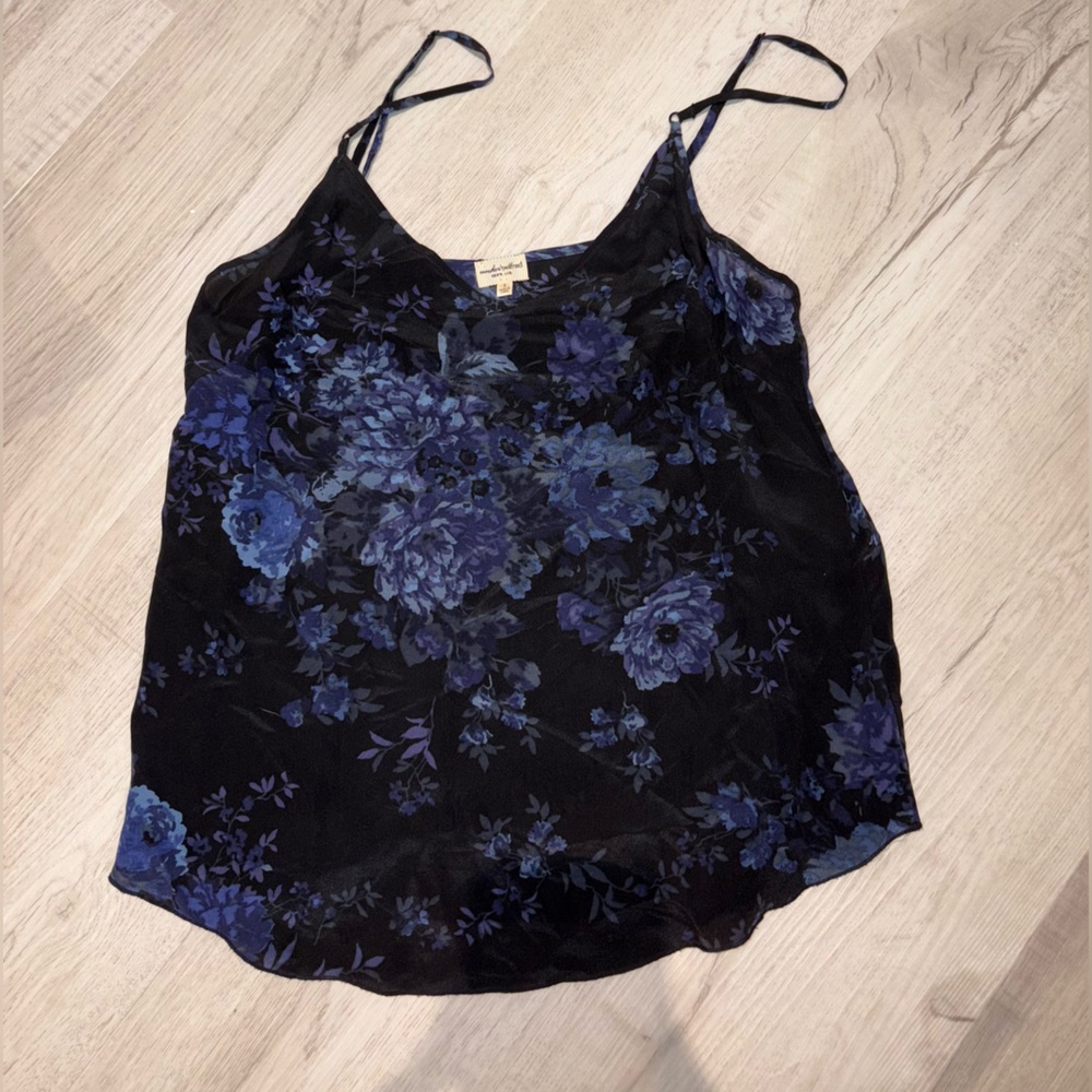 Wilfred Free floral Black and Blue Women's Top